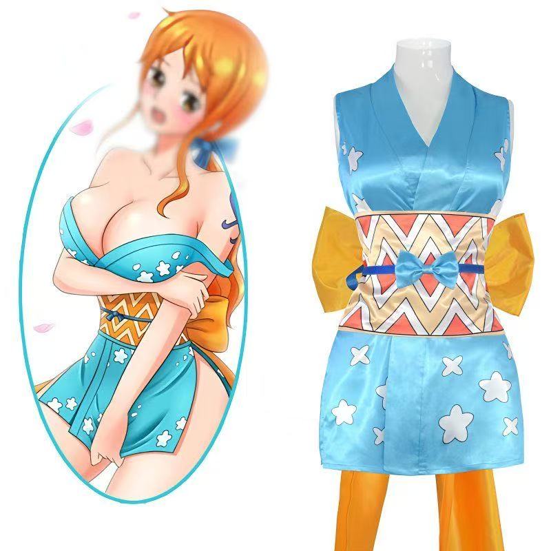 ナミ 着物 コスプレ アニメ衣装 フルセット ウィッグ付き
