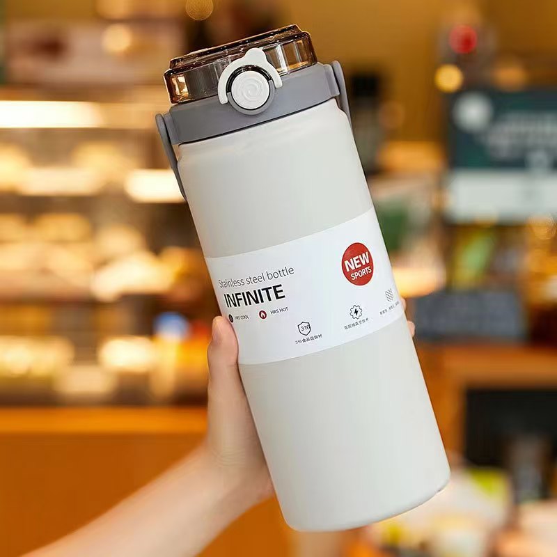 2000/1200/1000ml 大容量魔法瓶、316 ステンレス鋼インナーライナー、ボトムハンドル、ストローウォーターカップ付き