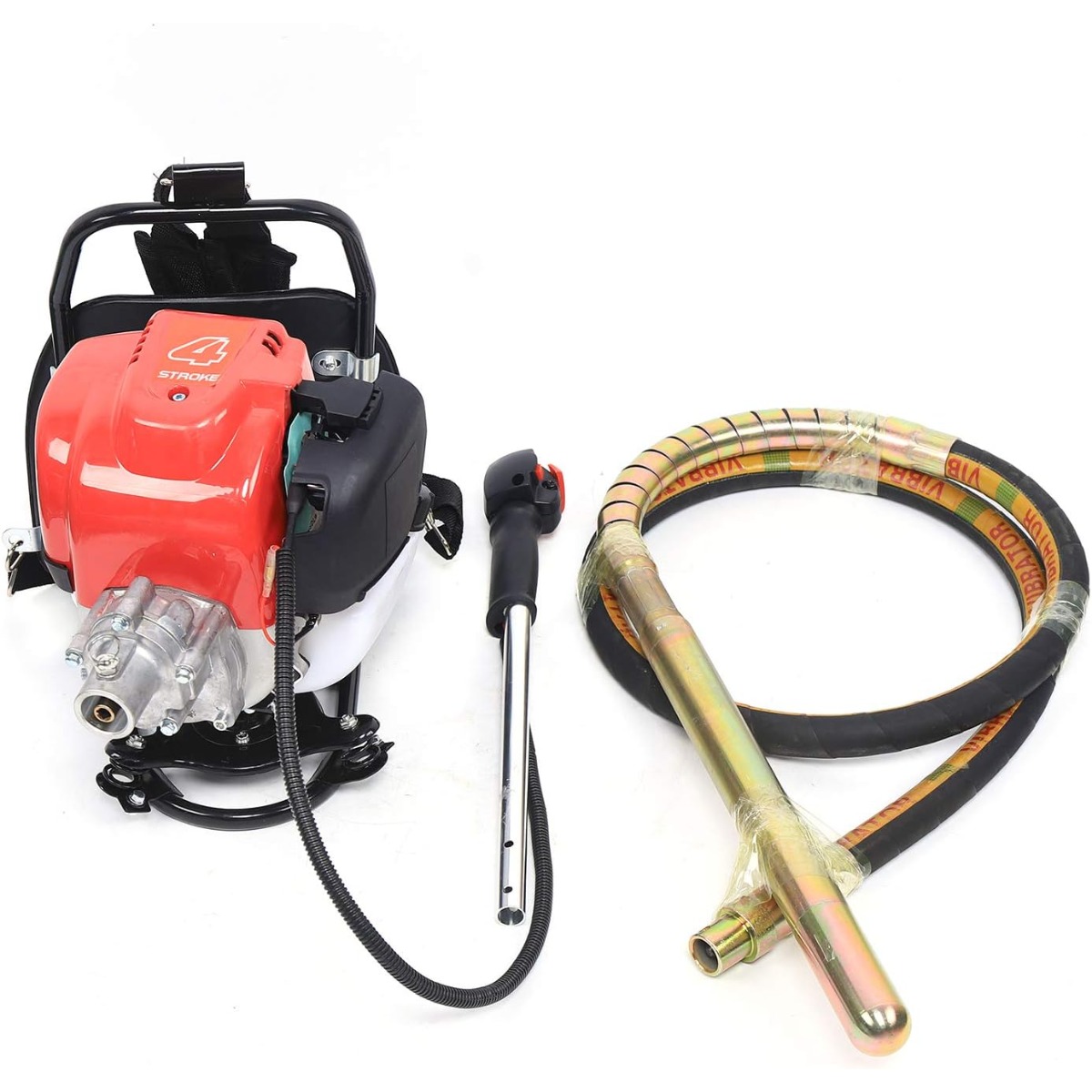 38.7CC 4ストロークバックパックコンクリートバイブレーターツール、ガス動力セメントバイブレーター、空冷単シリンダーコンクリートバイブレーター