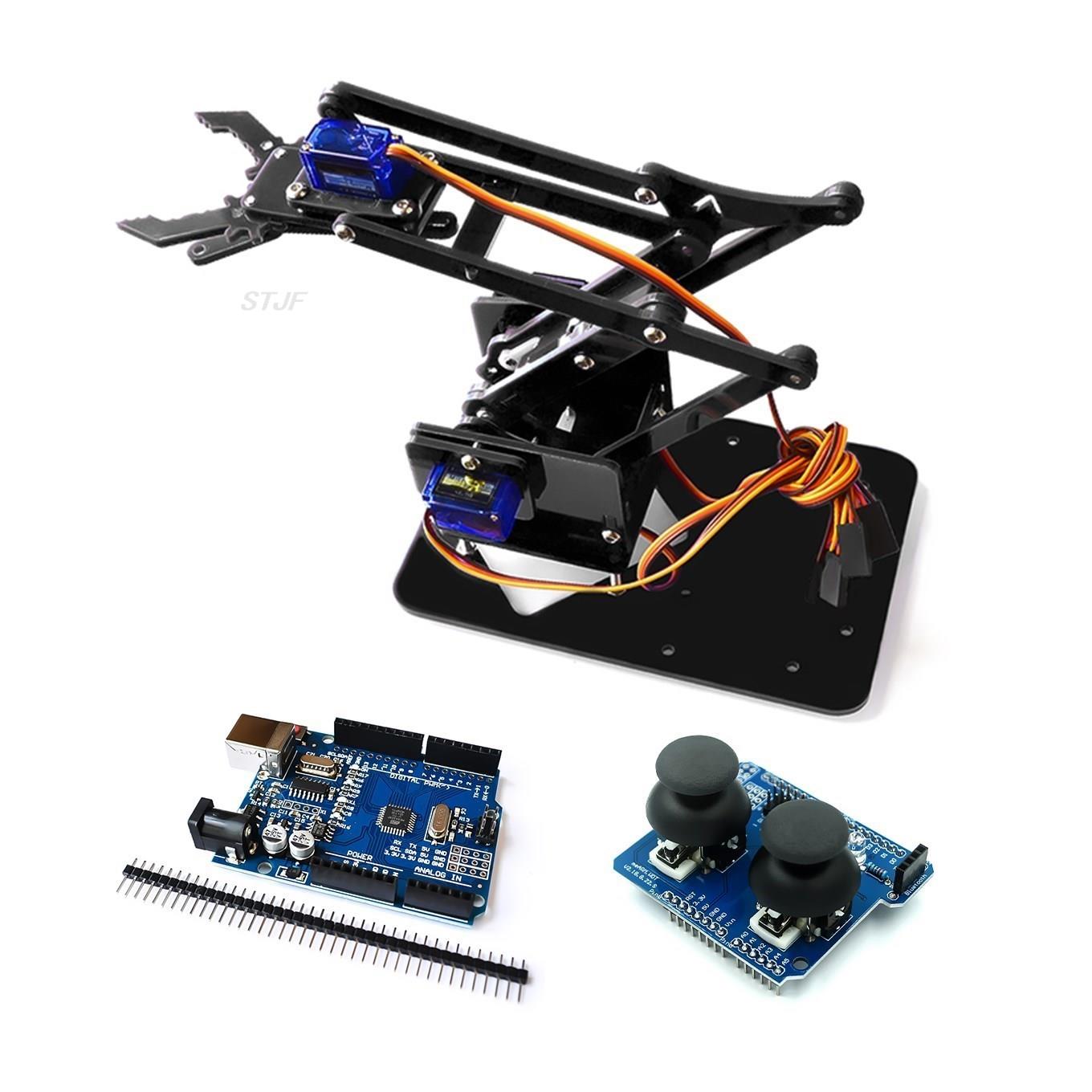4DOF 未組み立てアクリル機械アームロボットマニピュレータ爪 Arduino メーカー学習 DIY キットロボット