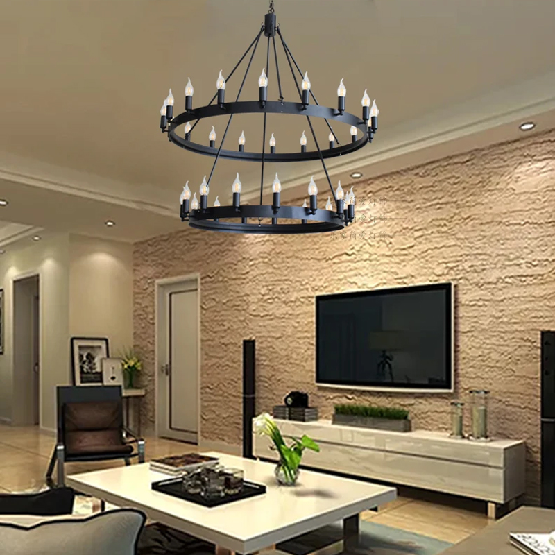 Vintage Villa Living Room Loft Pendant Light Luxury Hall Ceiling Chandelier Home Decor Bedroom Dining Room Candle Hanging Lamps