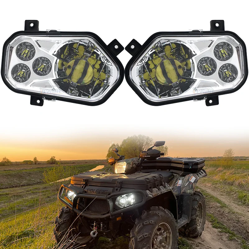 2 個ポラリス ATV LED ヘッドライト高低 12-24V 2012-2013 ポラリス RZR S サイド X サイドと 2012-2013 スポーツマン RZR 800 900 570 用