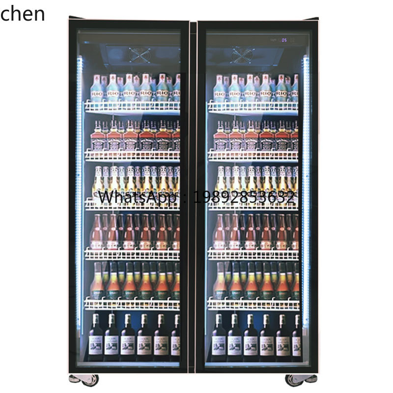 B1 ビール飲料インターネット有名人ワイン陳列キャビネット冷蔵スーパーマーケット空冷 3 ドア冷凍庫
