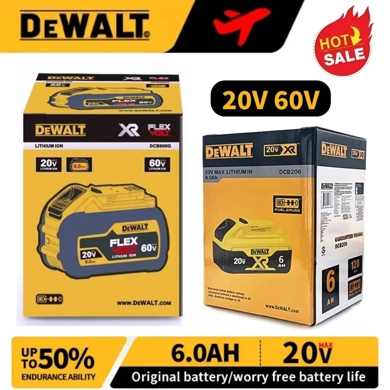 新しい 100% オリジナル Dewalt 9.0Ah 20 V/60 V 電動工具バッテリー DCB206 DCB206 DCB205 DCB200 DCB203 Dewalt 電動工具バッテリー