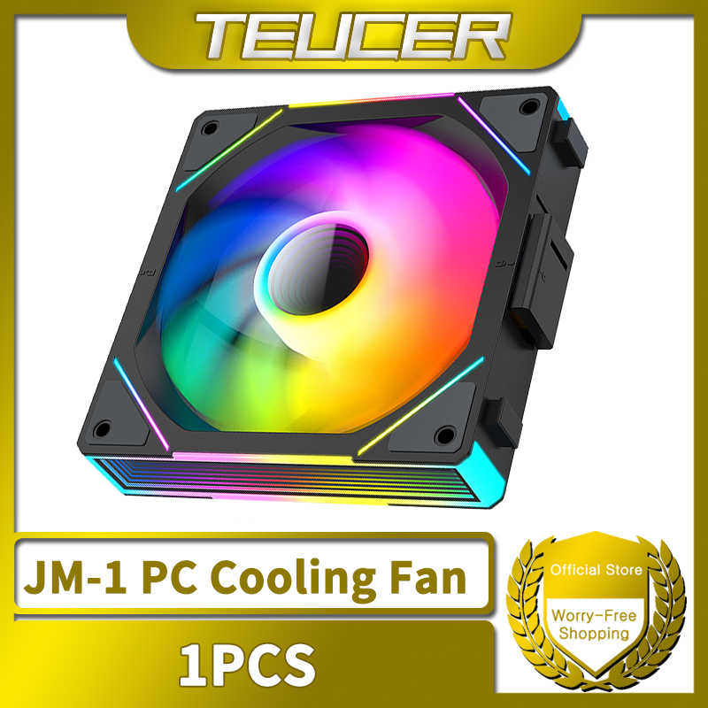 TEUCER 1 個 JM-1 PC 冷却ファン ARGB ミラーサイクル光効果 800-2000RPM PWM 水冷 360 ミリメートルクーラーファン