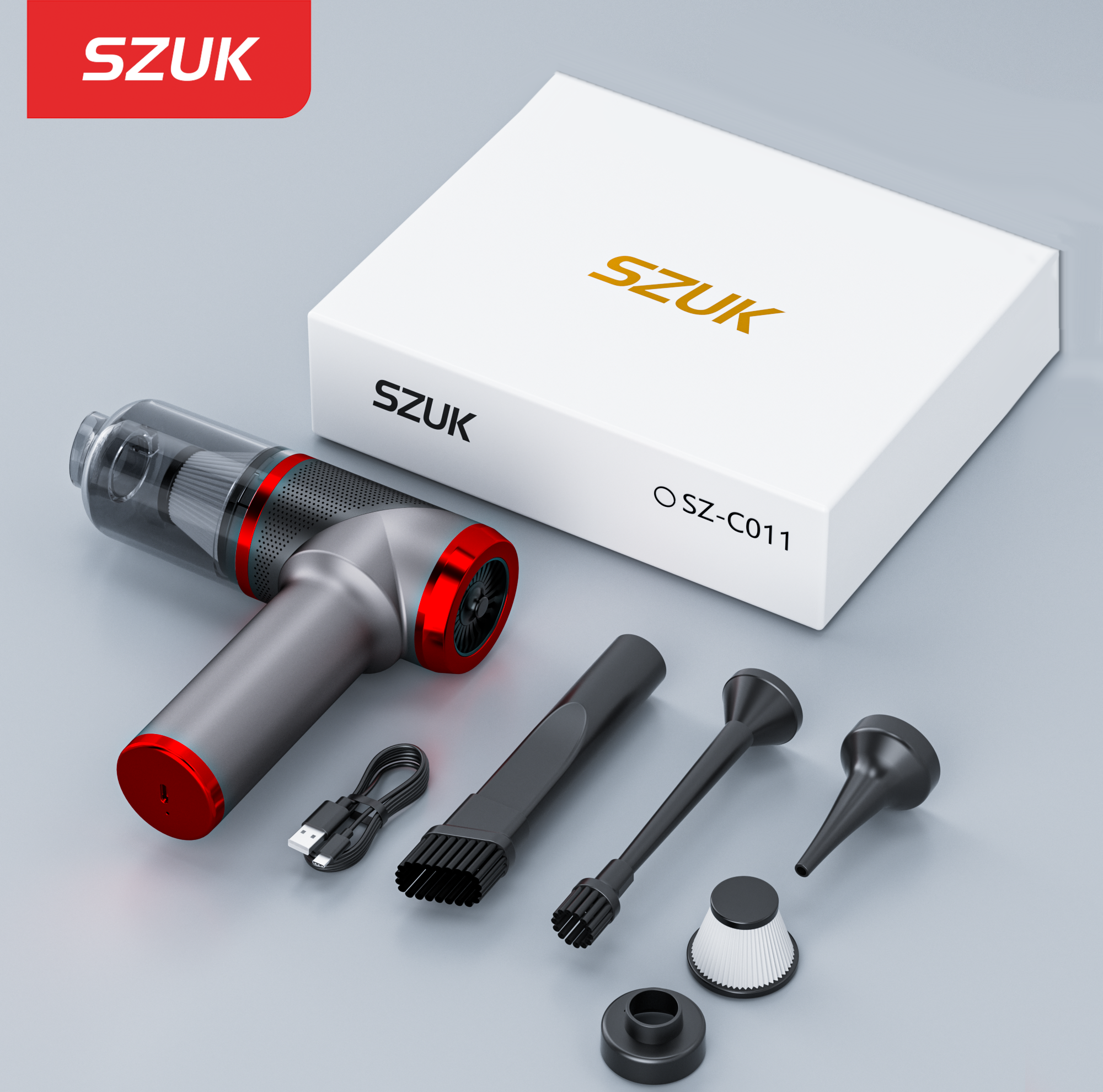 SZUK 強力な車の掃除機ワイヤレスハンドヘルド洗浄機強力な吸引コードレスミニクリーナーポータブル掃除機