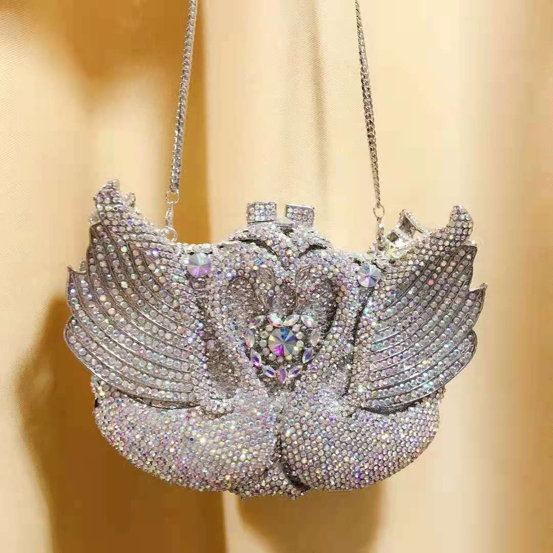 女性ブルークラッチバッグスパンコール Ab シルバーダイヤモンドハンドバッグブライダルウェディングパーティー金属クラッチバッグ財布ミノディエールイブニングバッグ