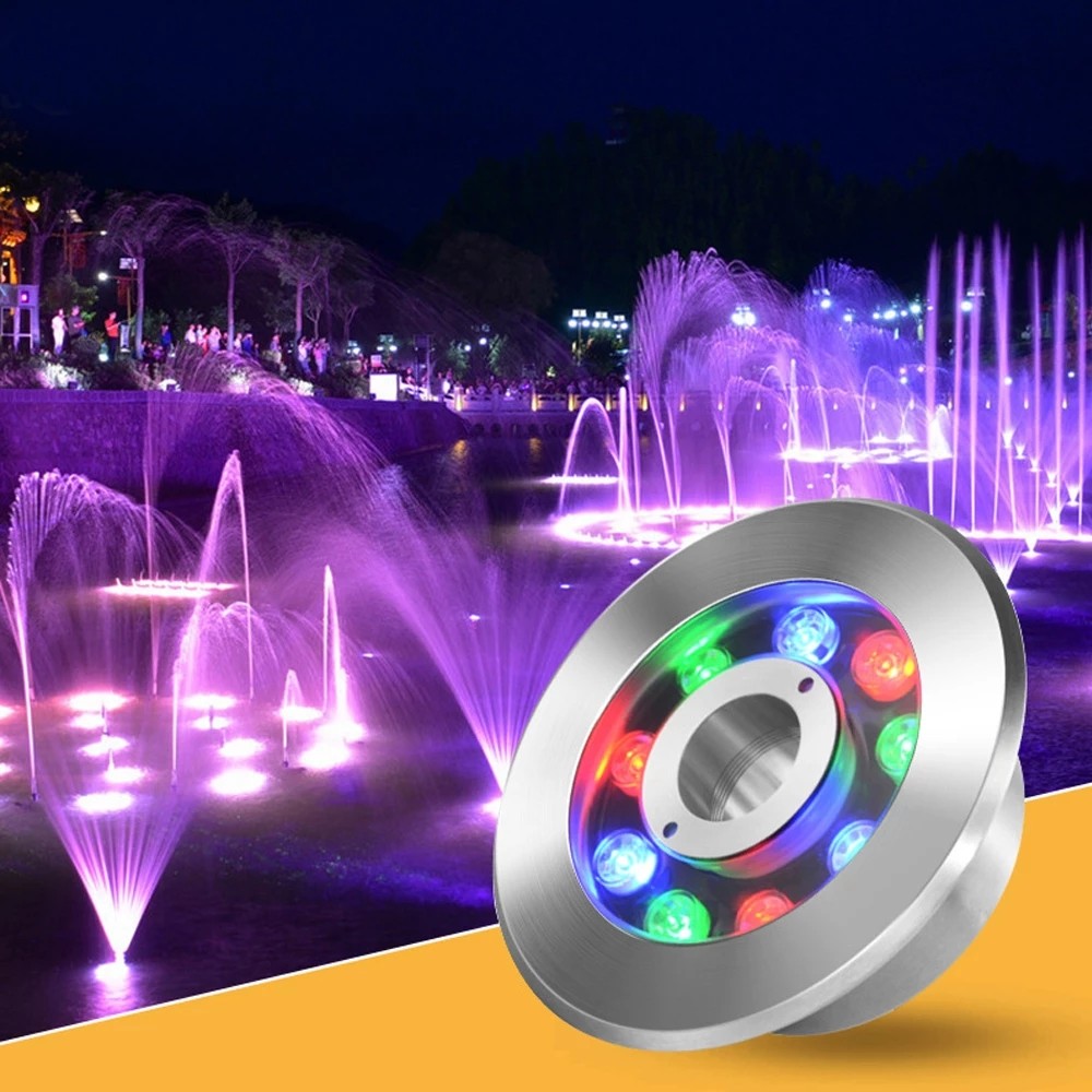 ステンレス鋼 LED 噴水ライト IP68 水中ランプ防水 RGB 照明 12V 24V 風景ランプ LED 出力