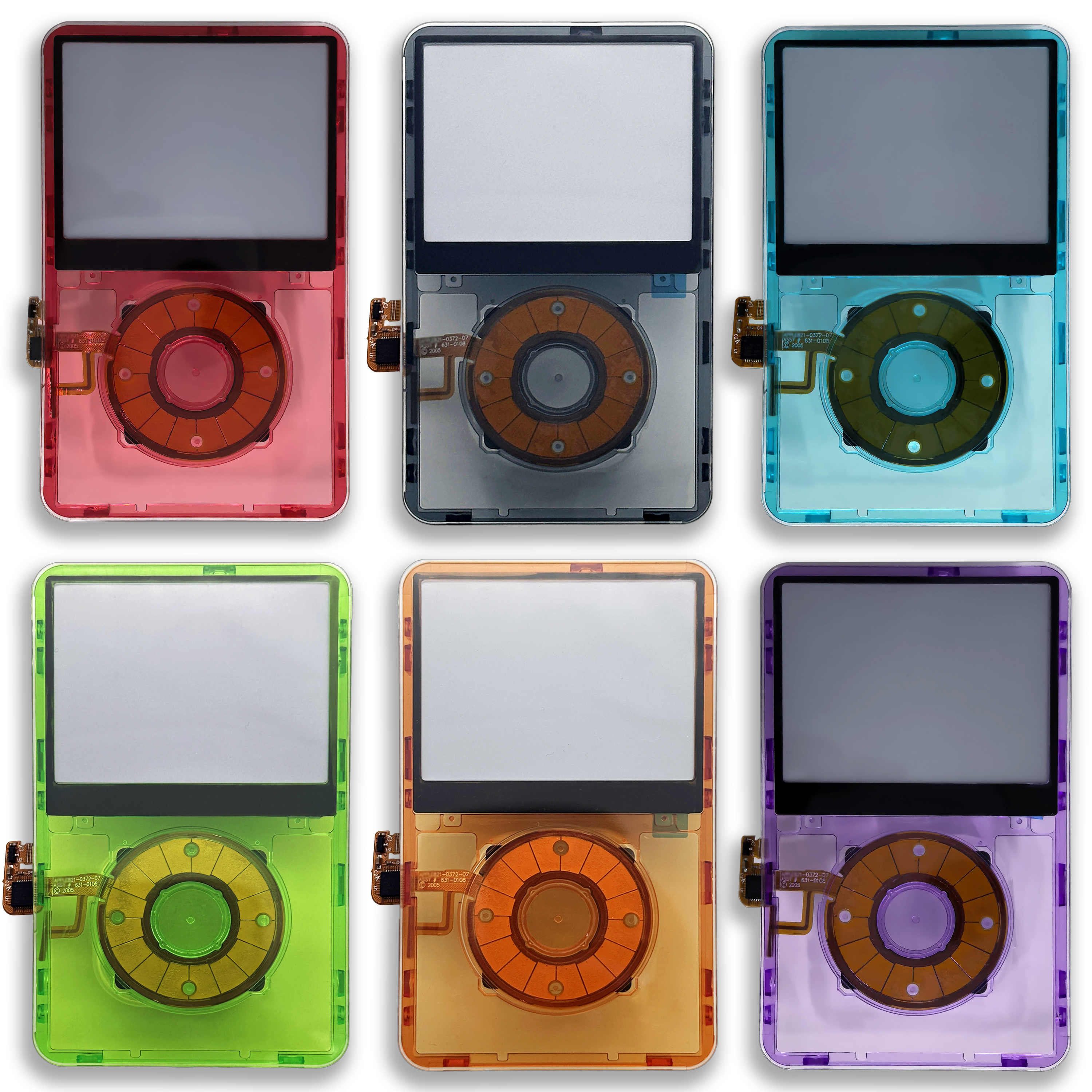 Ipod クラシックビデオ 5th 5.5th 透明フロントフェイスプレートハウジングケースカバークリックホイールセンターボタンキー 30 ギガバイト 60 グラム 80 グラム A1136