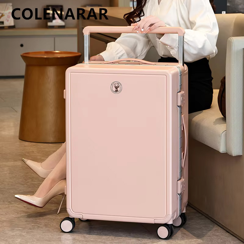 COLENARA 20 "22" 24" 26 インチの女性のホイールローリングスーツケース ABS PC 旅行荷物バッグ搭乗ボックスメンズトロリーケース