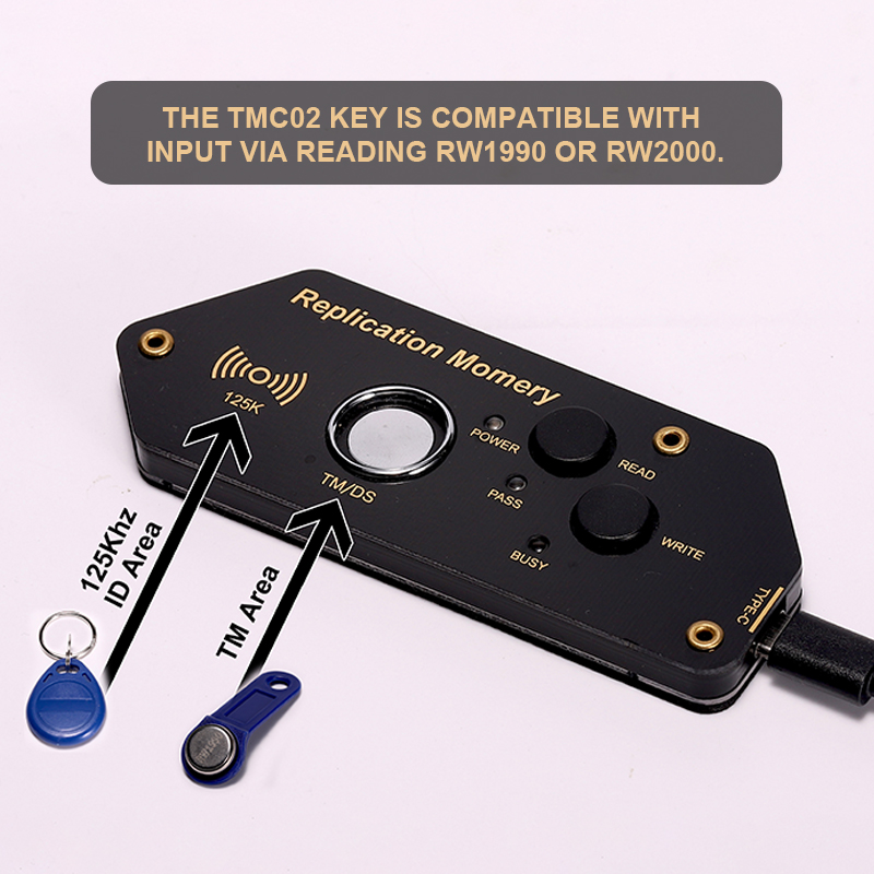 125KHz RFID リーダーデュプリケーター - T5577/EM4305/EM4100 キー用 RW2000 RW1990 コピー機クローナー TM1990 iButton TMC02-Button