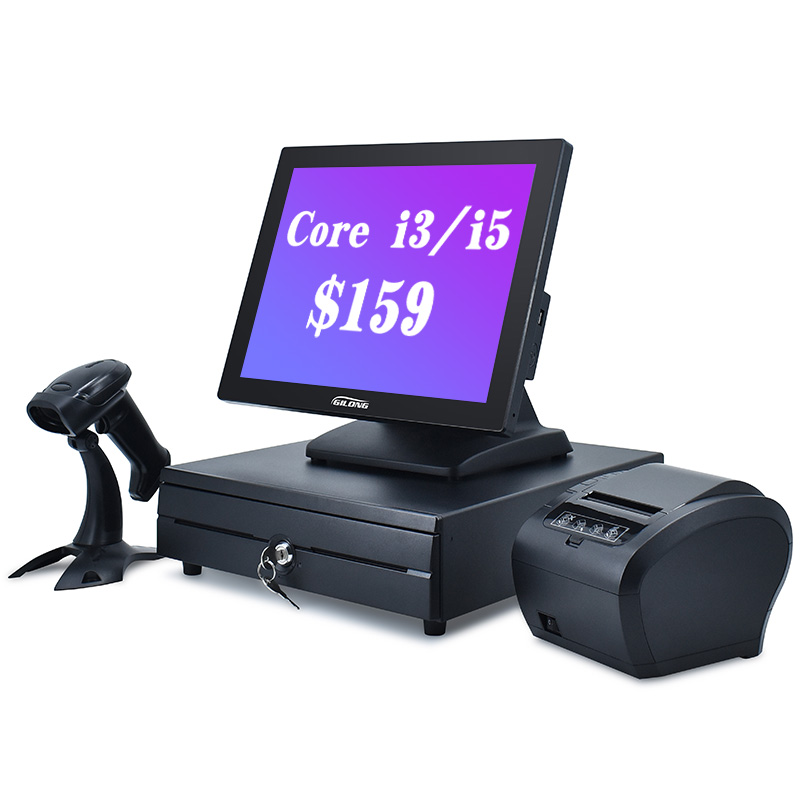 Windows 15 インチ POS ターミナル タッチ スクリーン POS オールインワン コンピュータ