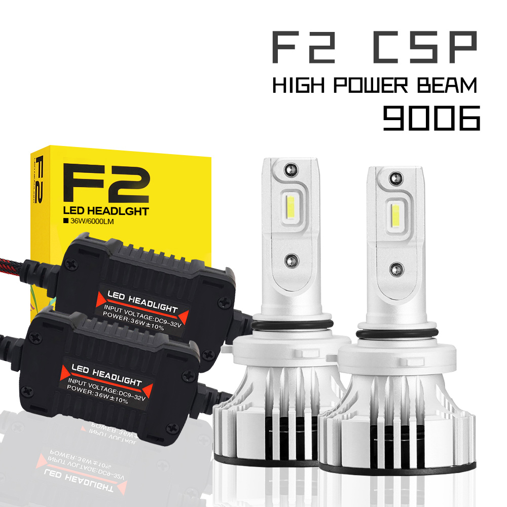 超高輝度 F2 Led ヘッドライト H7 9005 H1 H8 H9 H11 HB3 HB4 H4 車ランプ Led 強力なフロント電球 6000k 72 ワット 12000LM ターボフォグライト