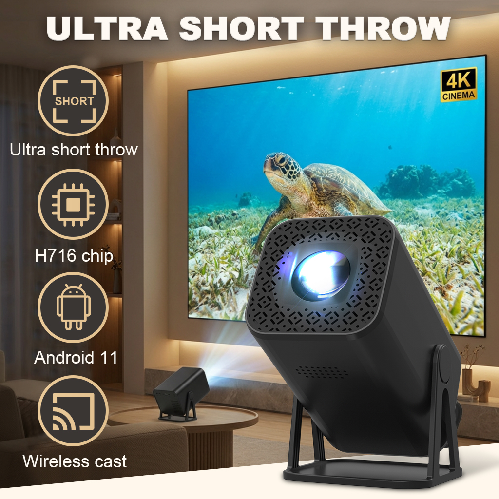 2026 新しい HD ポータブルプロジェクター 550ANSI 720P ネイティブサポート 1080P Android 11 WiFi6 映画ホームシアタービームプロジェクター