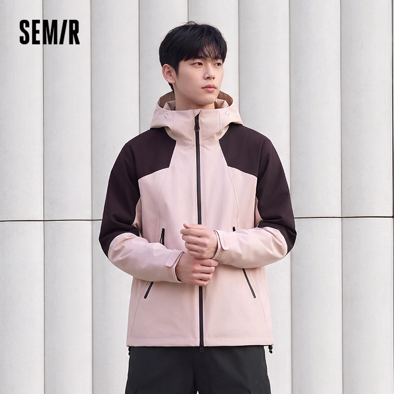 Semir 男性ジャケット防水防風フード付き通気性耐久性のある屋外ユーティリティカジュアル秋のアウターウェア日常着 2026