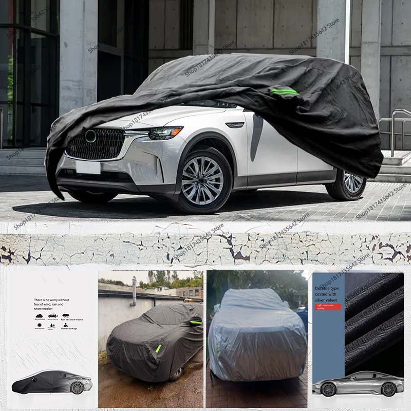 保護フルカバーマツダ CX-90 210D 屋外フルカーカバー全天候防水雨雪保護サンシェード防塵