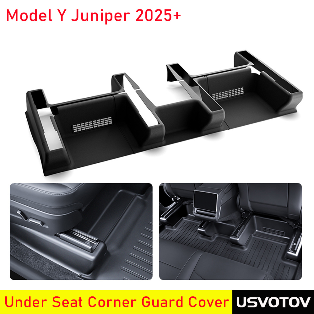 テスラモデル Y ジュニパー 2025 2026 シート下コーナーガードシートスライドレールプロテクターカバー抗キック装飾植毛アクセサリー