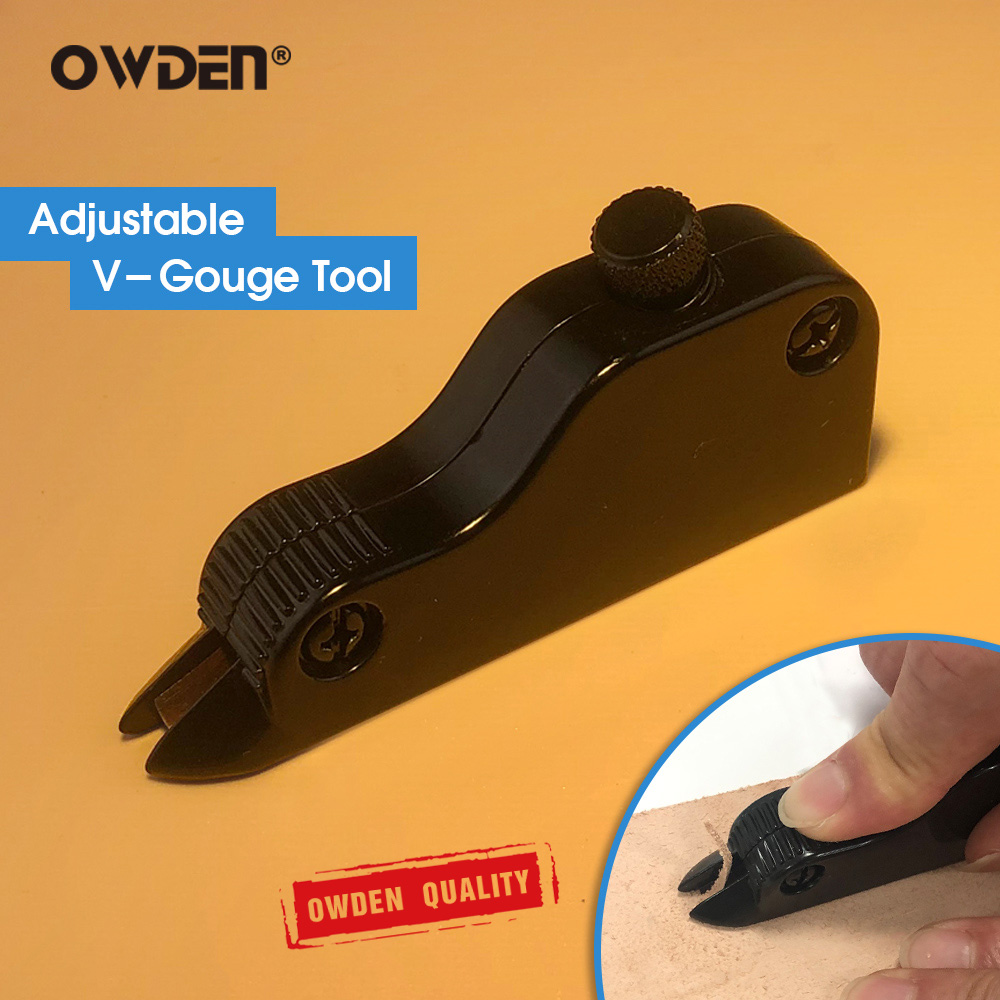OWDEN 調整可能な V ガウジツール レザークラフト 折り目ボックスコーナーを切る