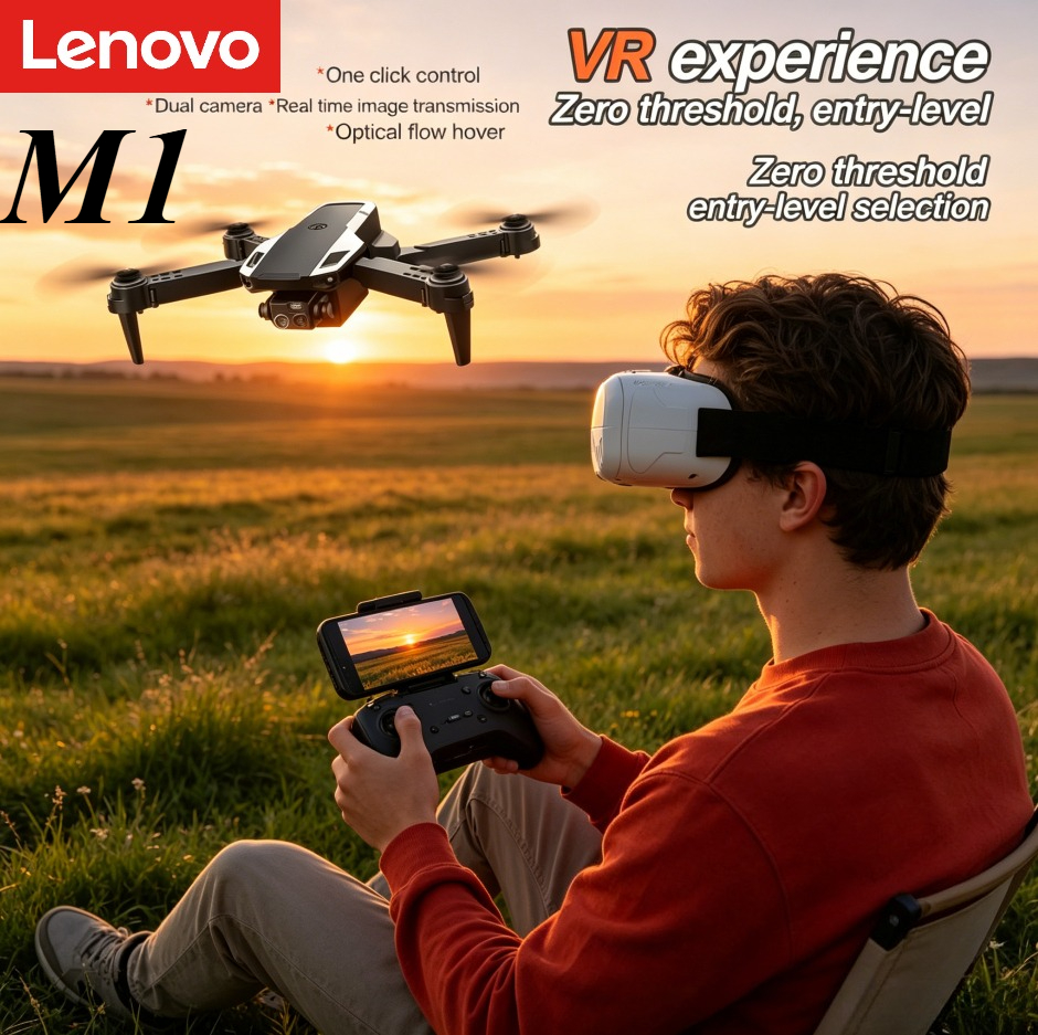 Lenovo M1 折りたたみ式空中ドローン オプティカル フロー ポジショニング VR メガネ付き RC クアッドコプター HD カメラ ポータブル屋外航空機