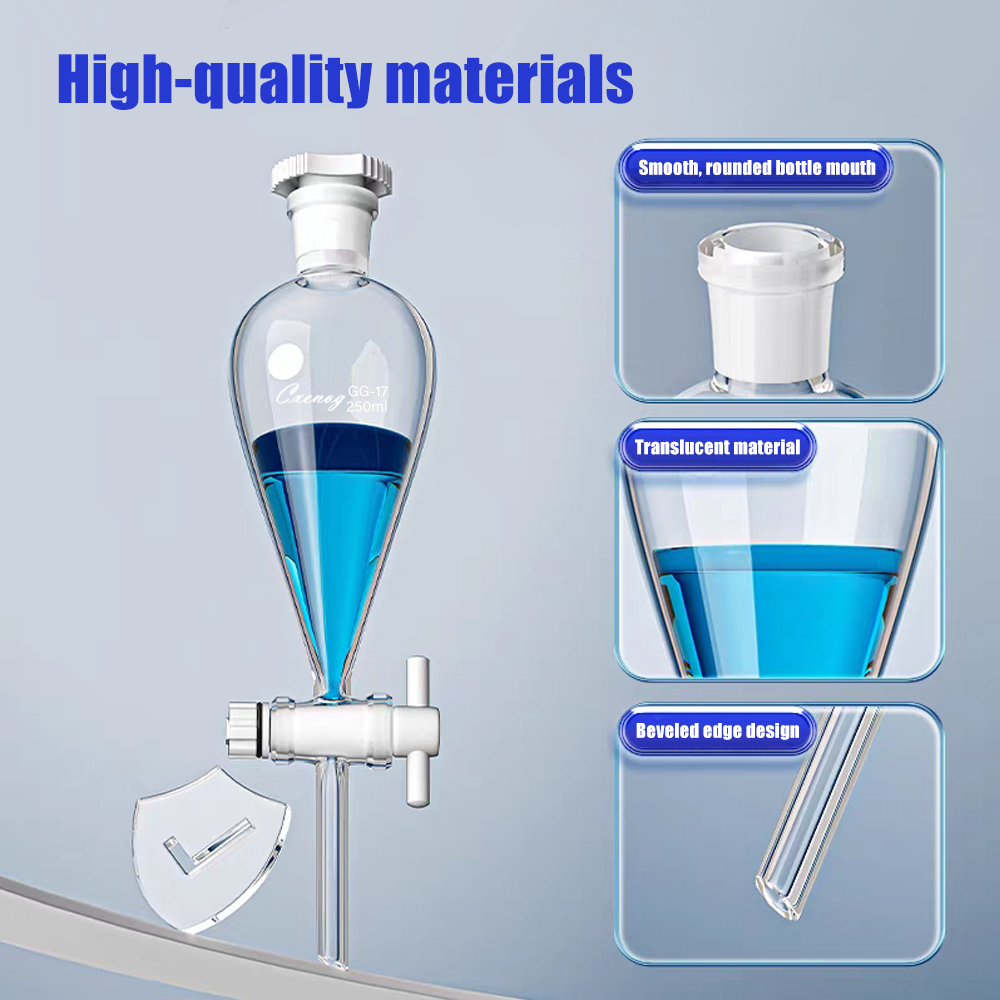 60ml～500ml ガラス製洋ナシ型分液漏斗 精油の精製に使用される実験室化学実験