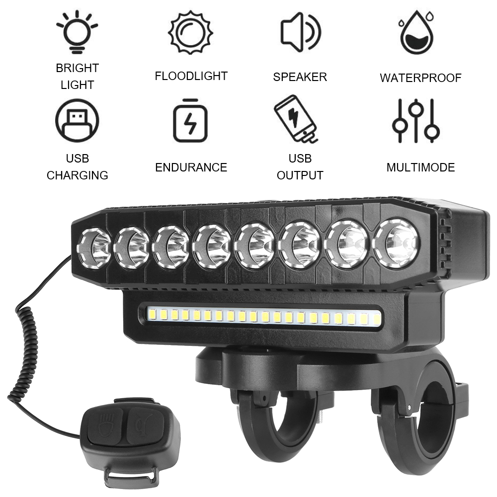 防水オートバイスポットライトポータブル充電式 LED ヘッドライト 8/5 LED 20/12 SMD ユニバーサル 6 モード照明自転車ライト