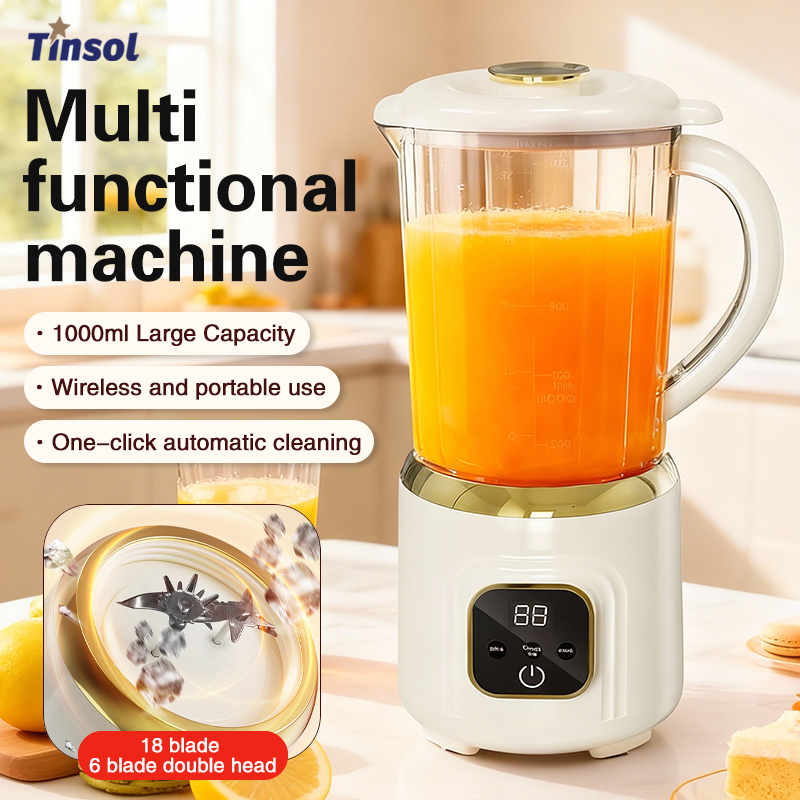 TINSOL 1000 ミリリットルデュアルブレードブレンダー電動ポータブルジューサー多機能フレッシュフルーツブレンダーアイスクラッシャージューサー