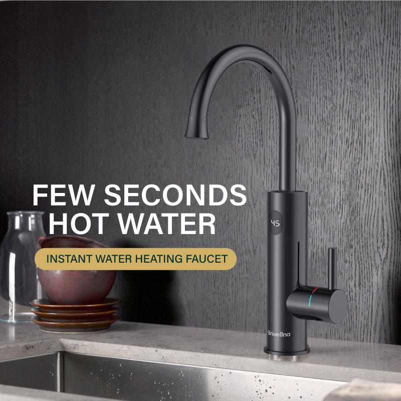 Briwellna 220V 電気インスタント給湯器 2 で 1 キッチンの蛇口タンクレスステンレス鋼給湯器 TapInstant 間欠泉 KM12