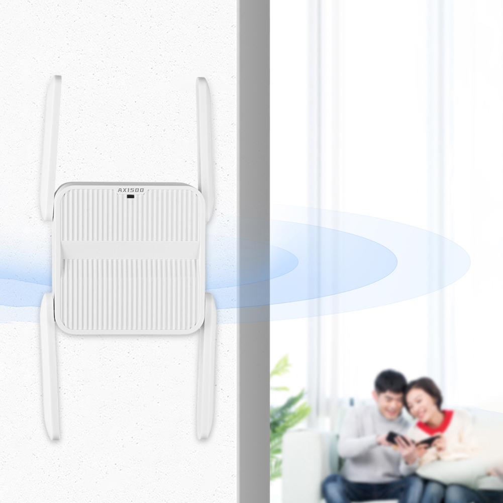 WiFi 6 リピーターエクステンダー 1500Mbps 信号ブースターアンプ イーサネットポート付き WiFi 6 レンジエクステンダー 長距離ネットワーク簡単セット