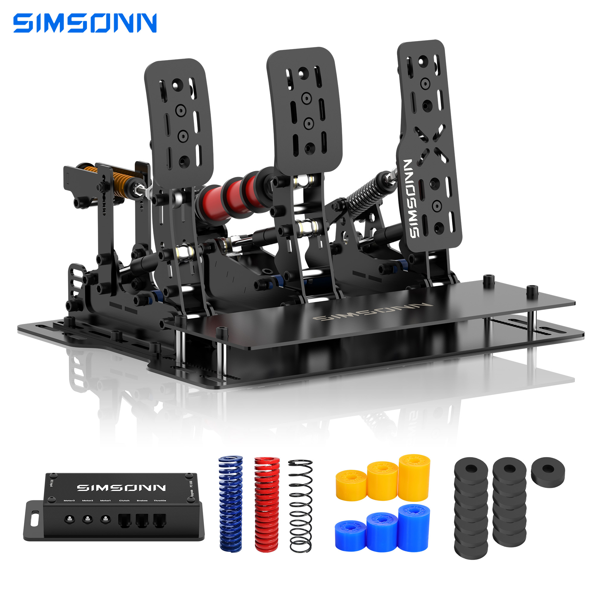 SIMSONN Plus X Sim レーシングシミュレーターペダル PC Simracing ペダルサポート VAM VAM RPO 振動モーター駆動ゲームアクセサリー