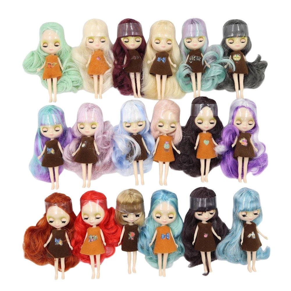 DBS ブライスミニ人形 10 センチメートル BJD 通常ボディ人形かわいい女の子ギフトアニメおもちゃランダムドレス