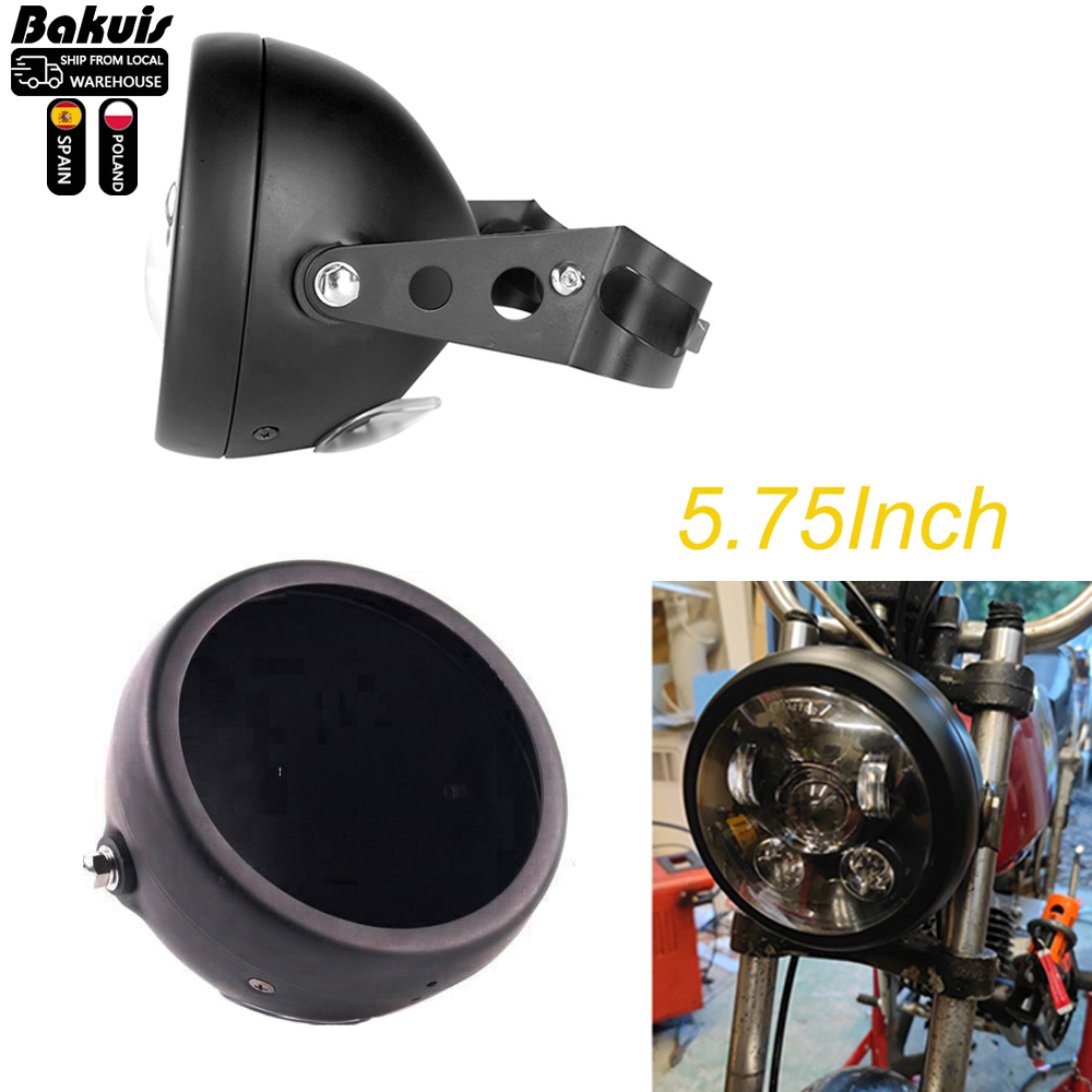 ユニバーサルスチール 5.75 インチ LED ヘッドライトバケットハーレーダイナ FXD スポーツスター XL1200 XL833 カスタムモト 5-3/4 "ヘッドランプハウジング
