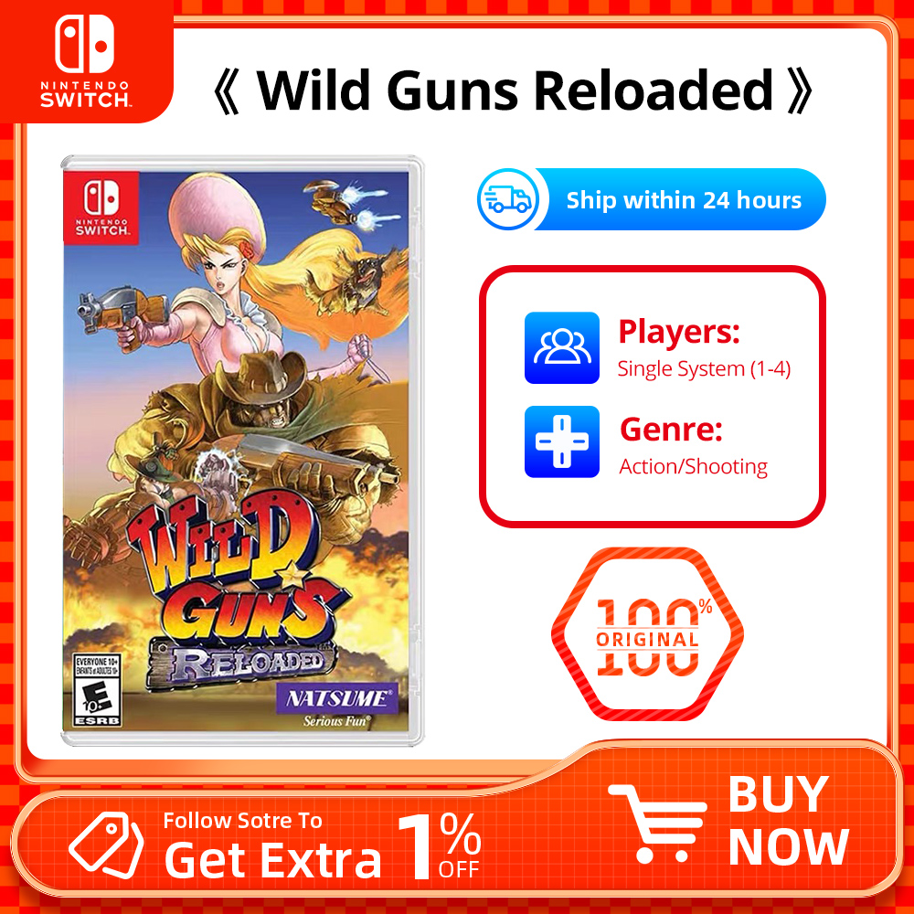 100% オリジナル Nintendo Switch ゲーム - ワイルドガンズ リローデッド - Switch OLED Lite 用カートリッジ物理ゲームカードアクションジャンル