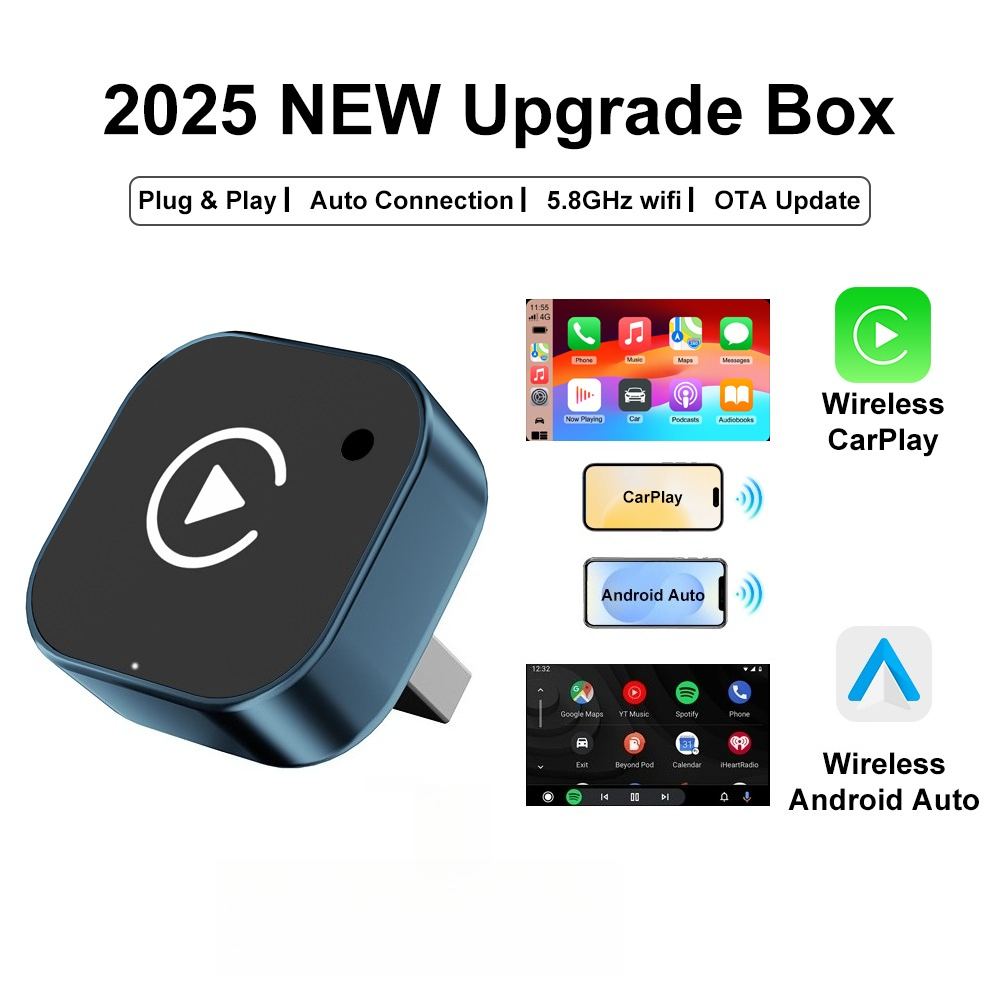 2026 ワイヤレス CarPlay アダプター 2-in-1 有線 - Apple 用ワイヤレス ドングル