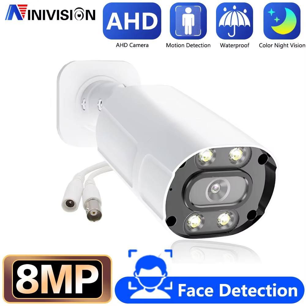 ストリート屋外 8MP 4K AHD CCTV カメラ耐候性ビデオセキュリティ監視キットフルカラーナイトビジョン電子メールアラート付き