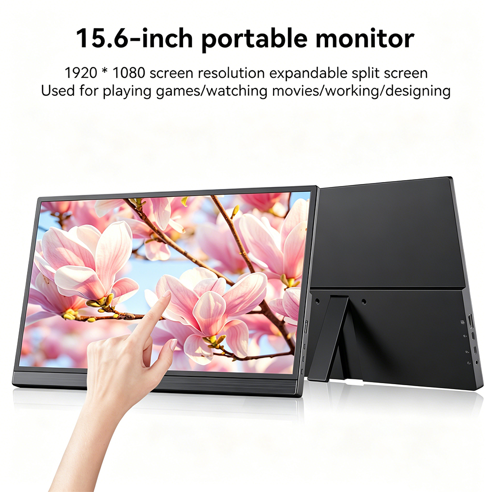 15.6 インチ 1920x1080 タッチポータブル HD モニター、Switch PS5 Xbox ラップトップ電話用 HDMI ゲームディスプレイ