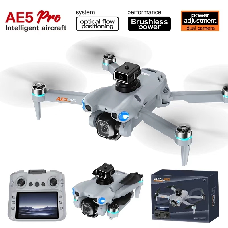 空中 FPV 新しい AE5 Pro GPS ドローン 8K カメラプロフェッショナルブラシ障害物回避大画面リモコン折りたたみドローン