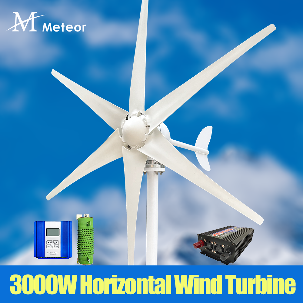 3KW 風力タービン発電機 12V 24V 48V 出力 220V 230V 240V オフグリッドシステム MPPT MPPT 充電器システム完全キット