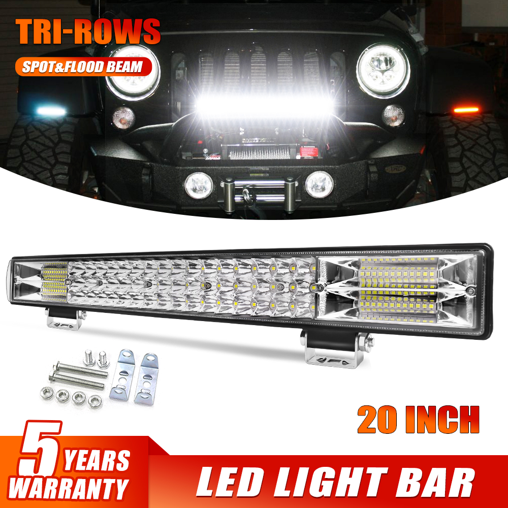 LED ワークライトバーフラッド LED コンボビームスポットライト LED 12v 24v 超高輝度 6500K 4x4 オフロードオフロード使用 SUV 10 インチ 20 インチ