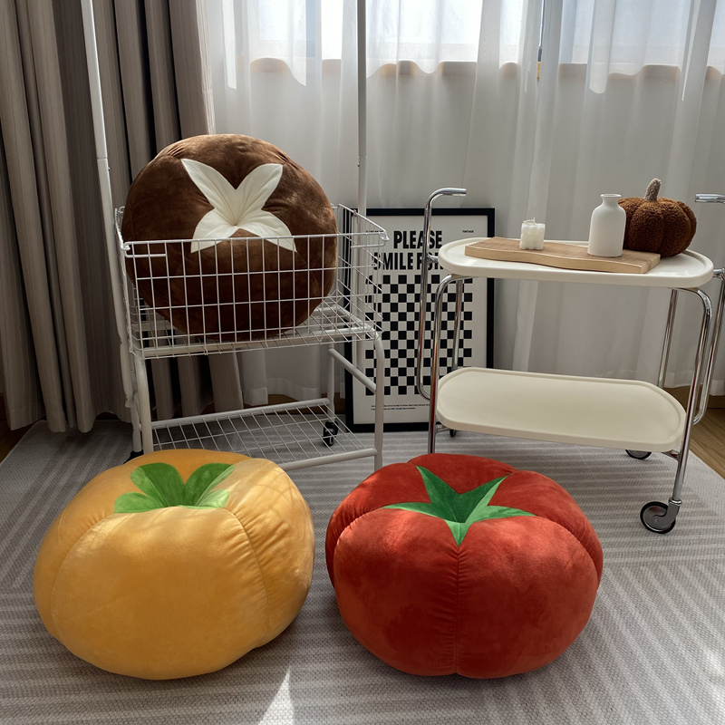 Kawaii Mushroom Tomatoes Persimmon Plush Doll Cute Cartoon Vegetables Plush Toy Soft Stuffed Pillow Children Gifts