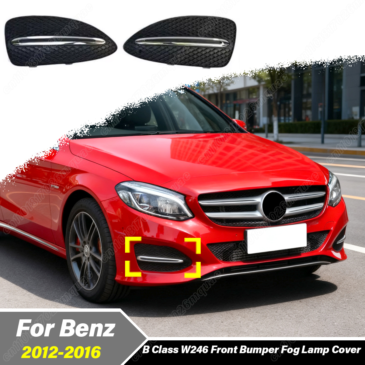For Mercedes Benz B Class W246 2012 2013 2014 2015 2016 Automobile Front Bumper Fog Lamp Protective Cover Decoration Accessories