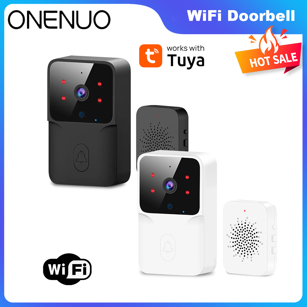 Tuya WiFi ビデオ ドアベル ワイヤレス HD カメラ IR アラーム セキュリティ スマート ホーム ドアベル WiFi インターホン 家庭用 ブラックまたはホワイト