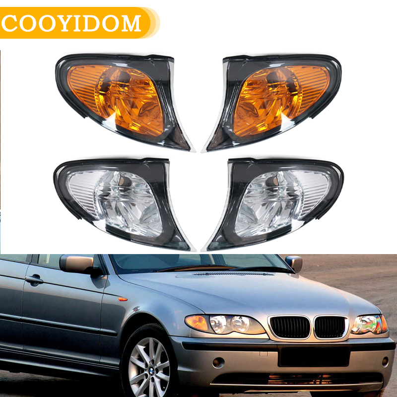 車の LED ターンライトコーナーマーカーパーキングライトランプトリム BMW 3 シリーズ E46 4 ドア 318i 320i 325i 330i 2002 2003 2004-2005
