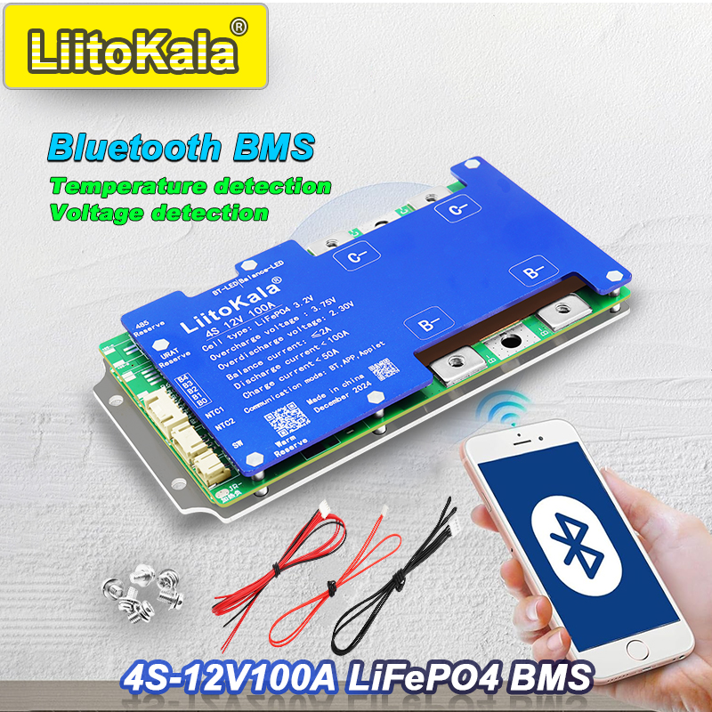 LiitoKala 4S 12V 100A 200A Bluetooth スマート BMS Lifepo4 アプリ Lifepo4 バッテリー保護用