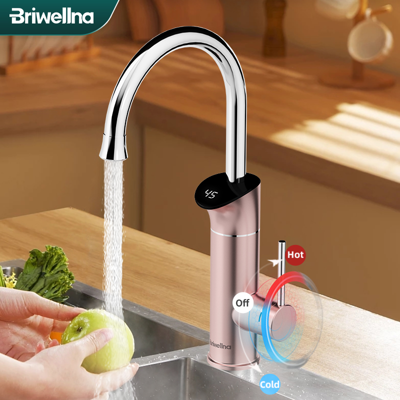 Briwellna 220V インスタント電気温水器キッチン蛇口 2 で 1 デジタルディスプレイキッチンミキサー流水ヒーター