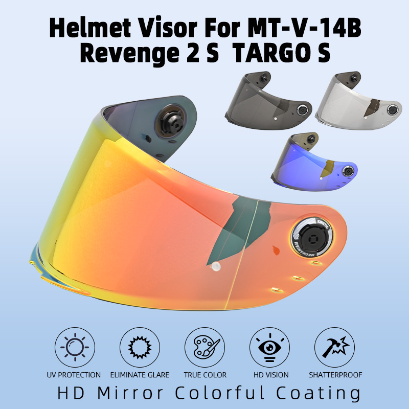 MT-V-14B リベンジ2S ターゴS用ヘルメットバイザー 交換レンズシールド メガネ UVカット フロントガラス フルフェイスヘルメットアクセサリー