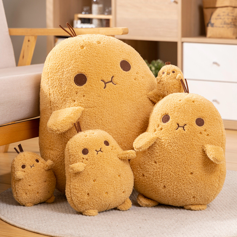 かわいい黄色のジャガイモの形をしたぬいぐるみ枕 柔らかいおもちゃ ガールフレンド用 装飾ジャガイモの装飾品 寝室のギフトアイデア
