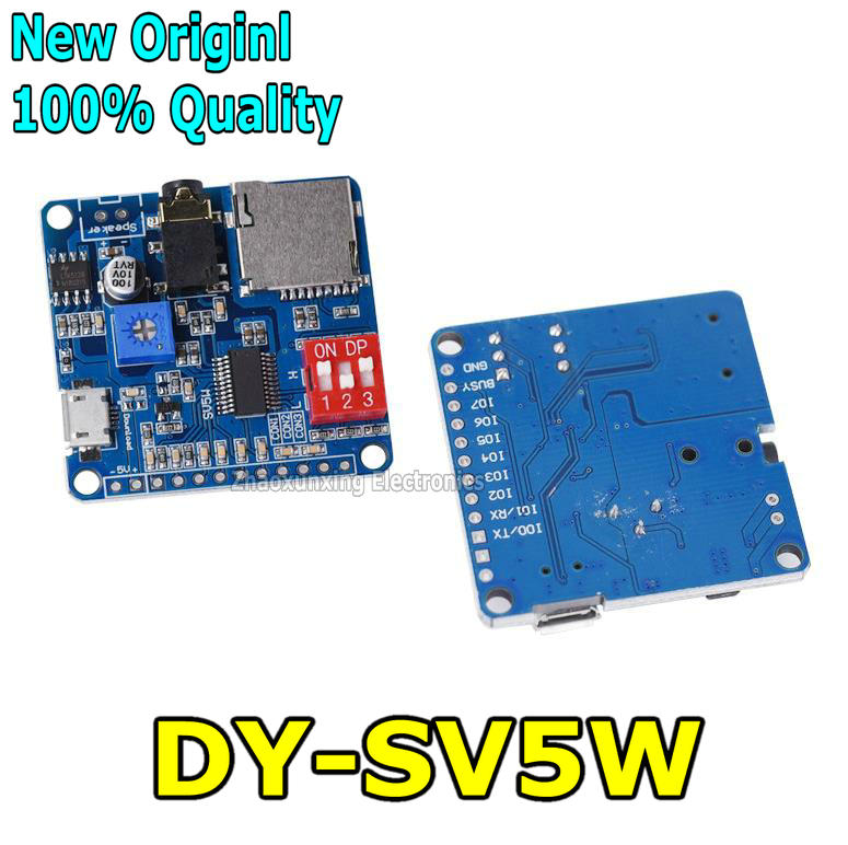 1 〜 2 個新 DY-SV5W 音声再生モジュールボード MP3 音楽プレーヤー 5 ワット MP3 再生シリアル制御 SD/TF カード Arduino 用