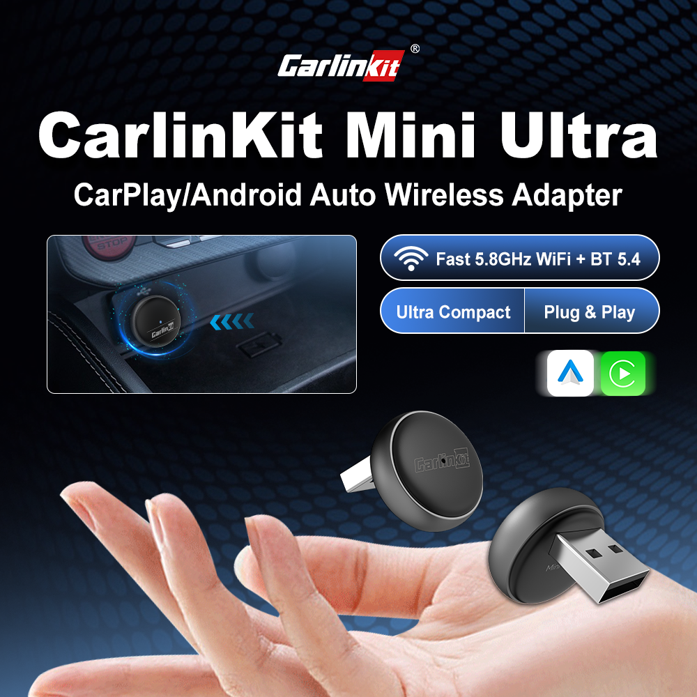 2025 CarlinKit ミニウルトラ 3 CarPlay Android 自動ワイヤレスアダプタ車のインフォテイメントアップグレード BT ​​5.4 GHz Wifi 5.8 GHz OTA アップグレード
