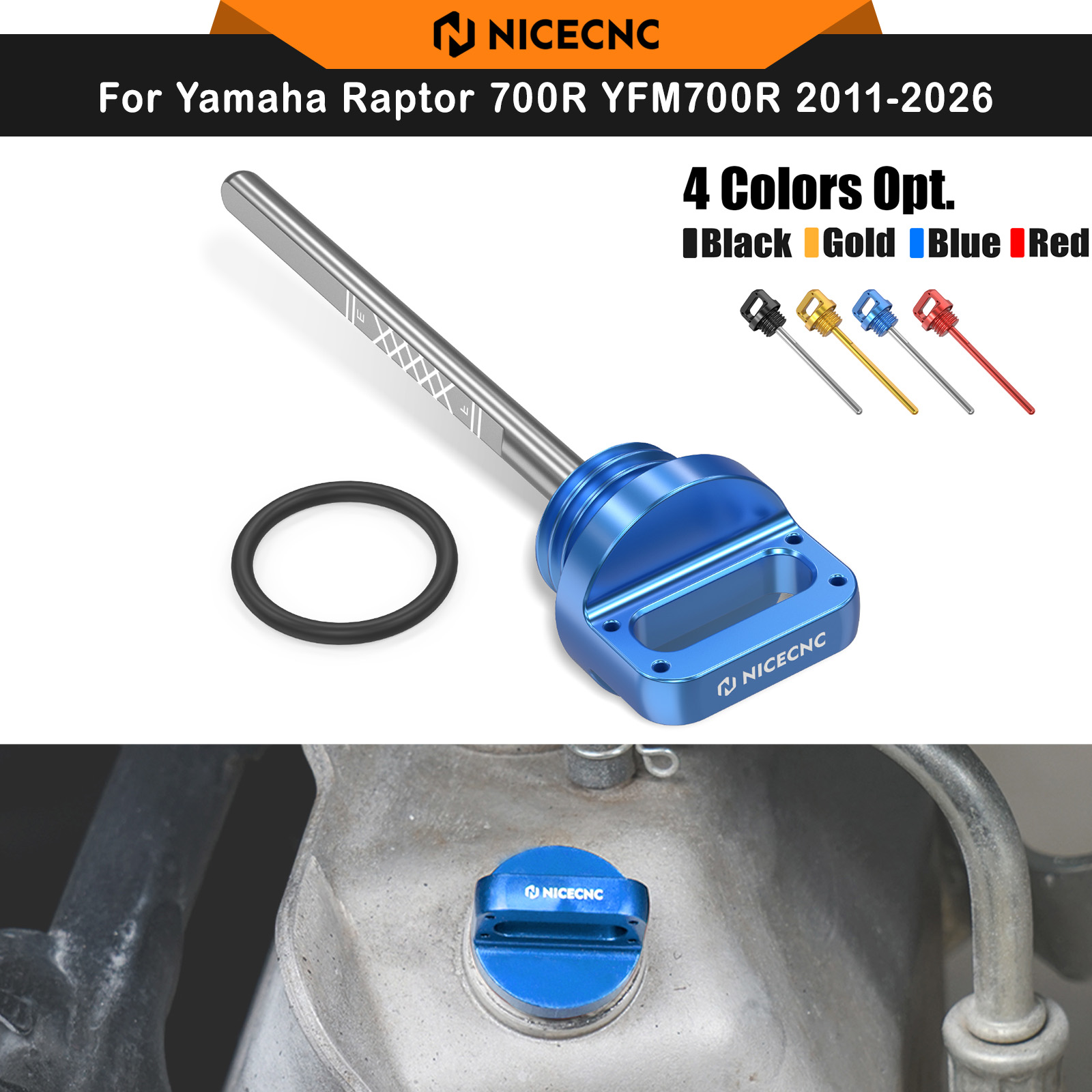 NICECNC ATV オイルディップスティック ヤマハ ラプター 700 700R ラプター 660R YFM 700RW 700RSL 700RSE SE YFZ450 YFZ 450 YFM700RW YFM700RSL