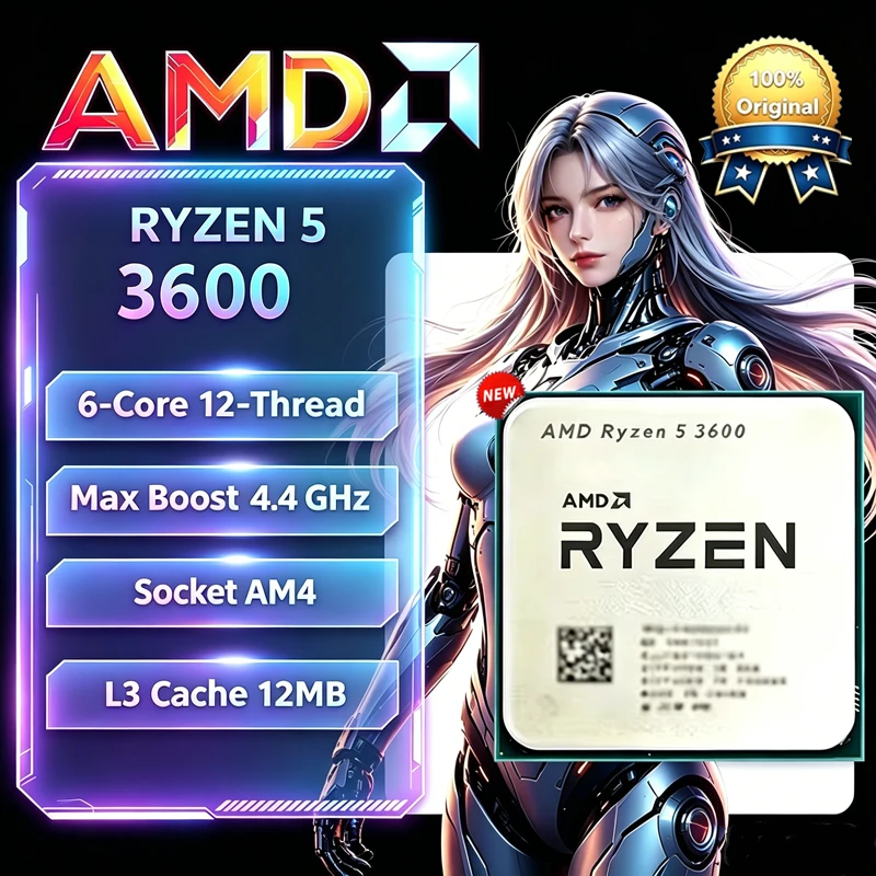 AMD Ryzen 5 3600 CPU 3.6GHz 6 コア 12 スレッド CPU Ryzen 5 R5 3600 プロセッサ LGA AM4 ゲーミング CPU パッケージなし